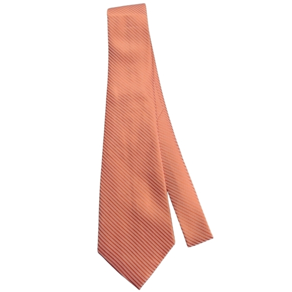 ✨ Two Tone Orange Stripe Handmade Silk Tie - Picture 2 of 6